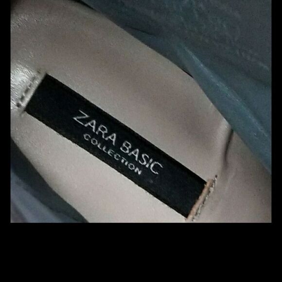 Zara Ankle Bootie Gray Suede Dressy 4" Stiletto Heeled Platform Zips Size 8 - Picture 7 of 10